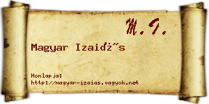 Magyar Izaiás névjegykártya